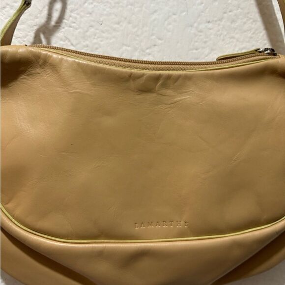 La Marthe nude color Leather Shoulder Bag - Picture 6 of 14